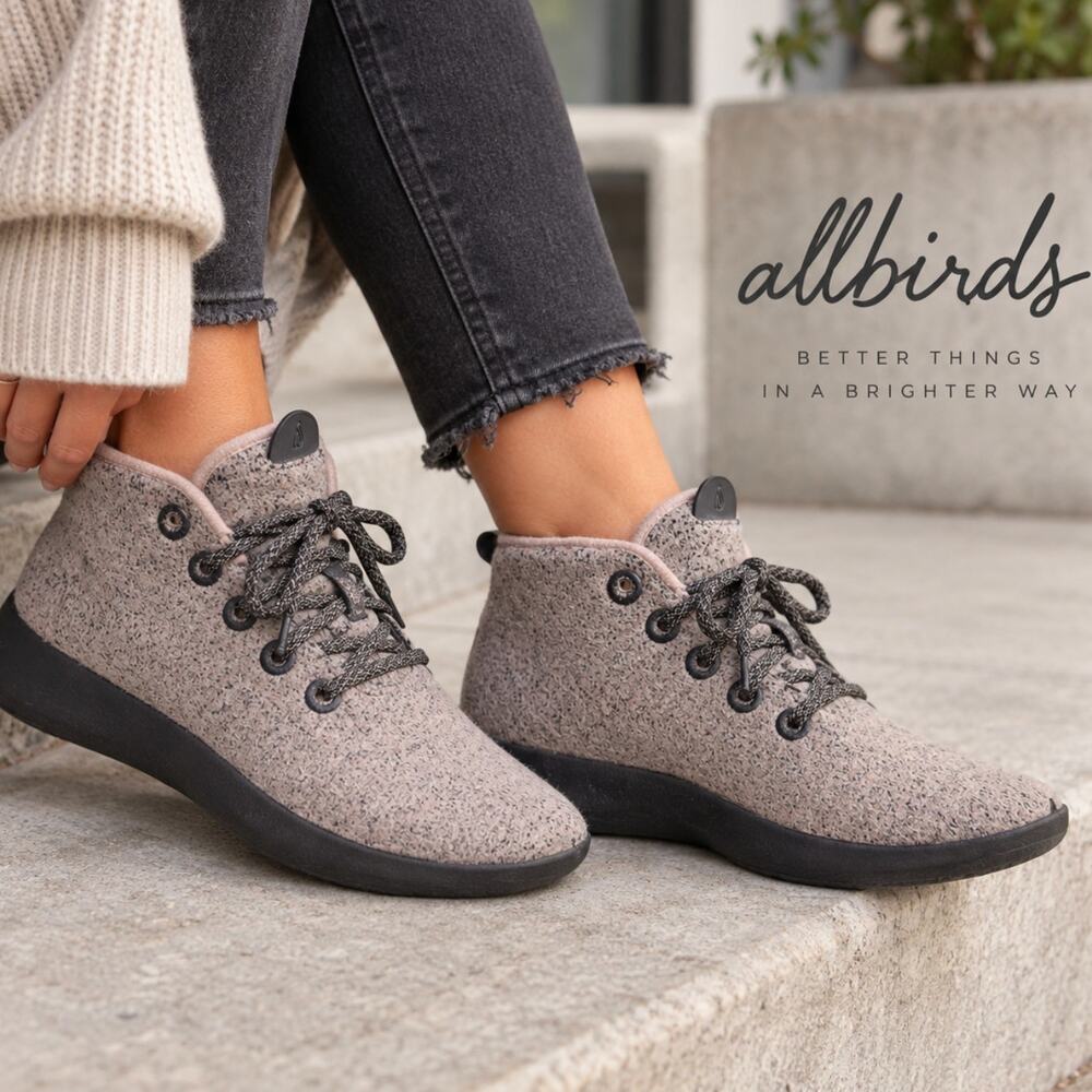 Allbirds Wool Runner-Up Mizzle High Top Shoes Ursa Minor Gray Wool Women’s 8